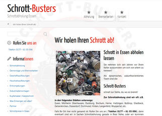 Website der Firma Schrott Busters Oliver Wojke.